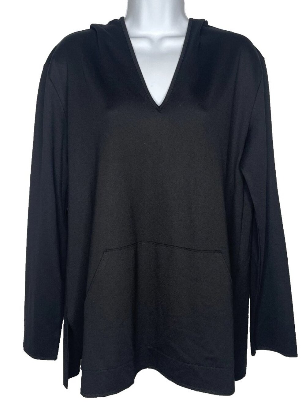 Isle by Melis Kozan Hoodie Sweatshirt Size S Black Diamond Hooded Tunic
